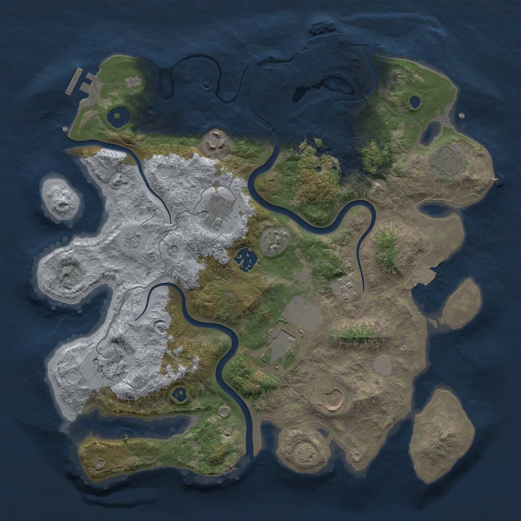 Rust Map: Procedural Map, Size: 3600, Seed: 2037, 14 Monuments