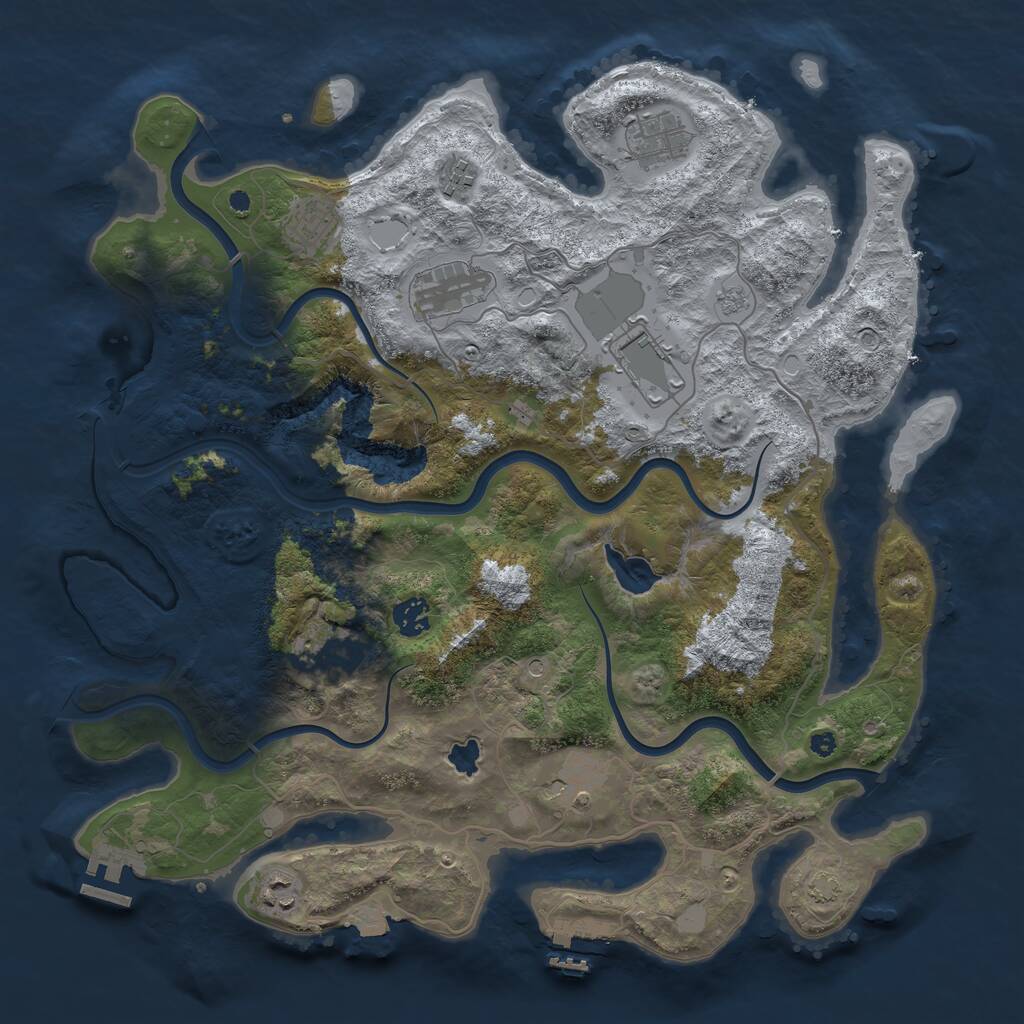 Rust Map: Procedural Map, Size: 4000, Seed: 65877104, 15 Monuments