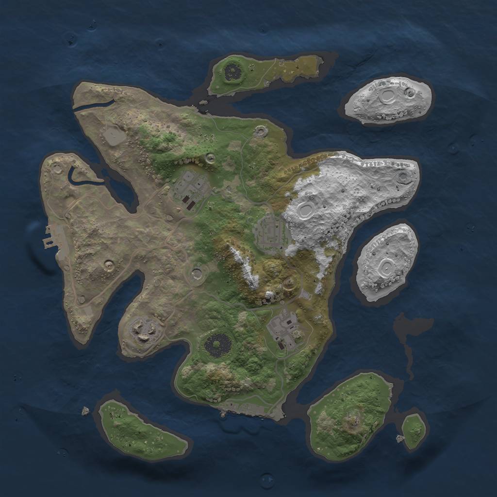 Rust Map: Procedural Map, Size: 3000, Seed: 2033911956, 12 Monuments