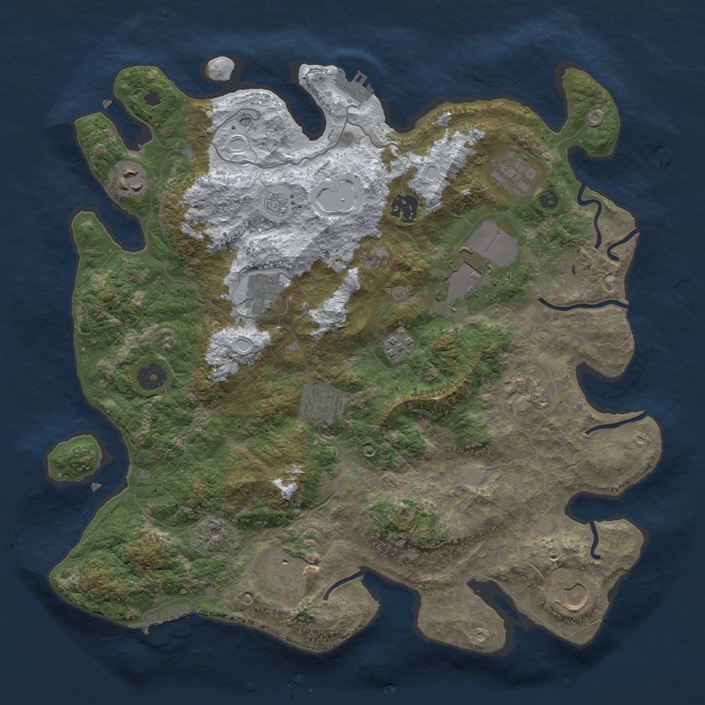 Rust Map: Procedural Map, Size: 3800, Seed: 2032103520, 19 Monuments
