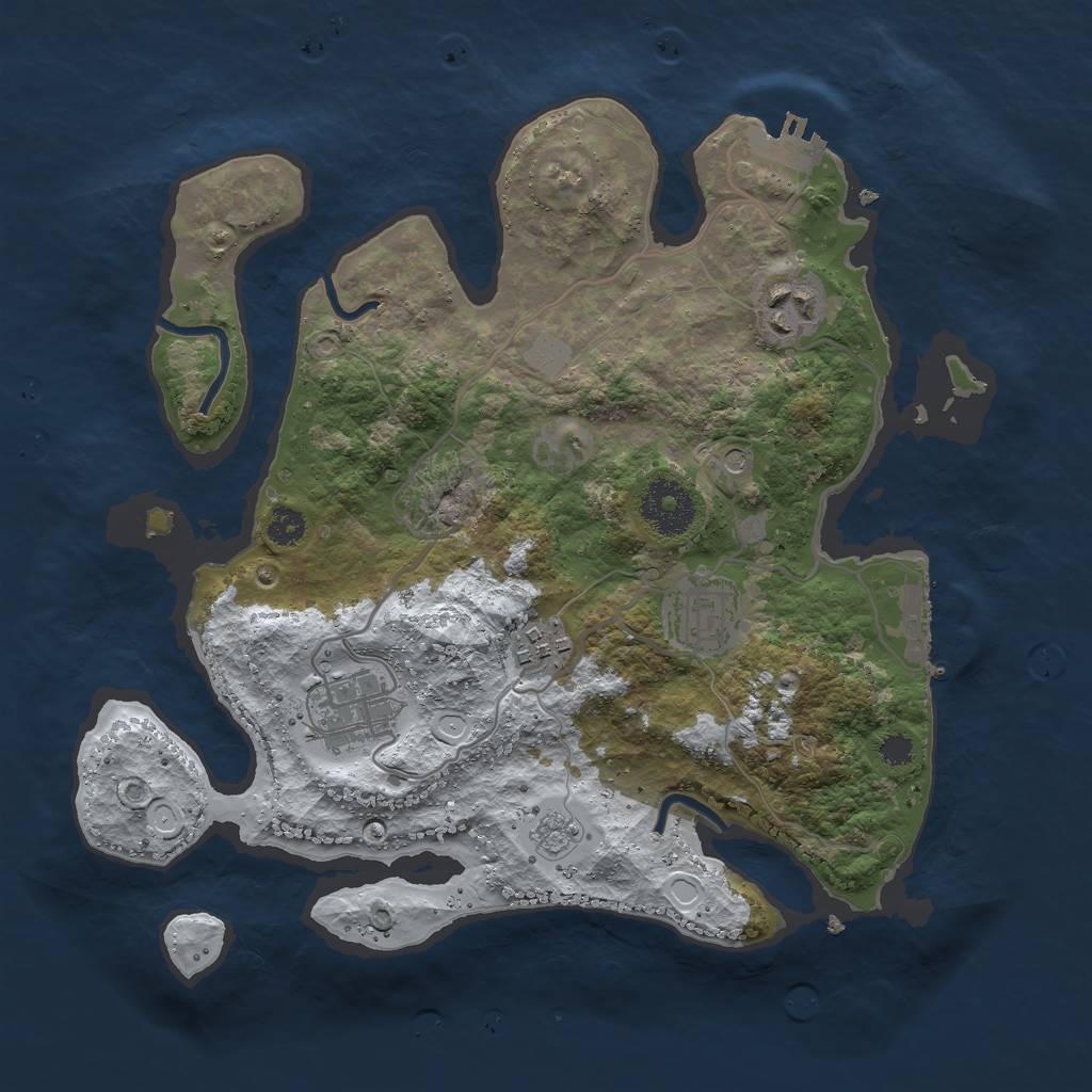 Rust Map: Procedural Map, Size: 3000, Seed: 1477852906, 13 Monuments