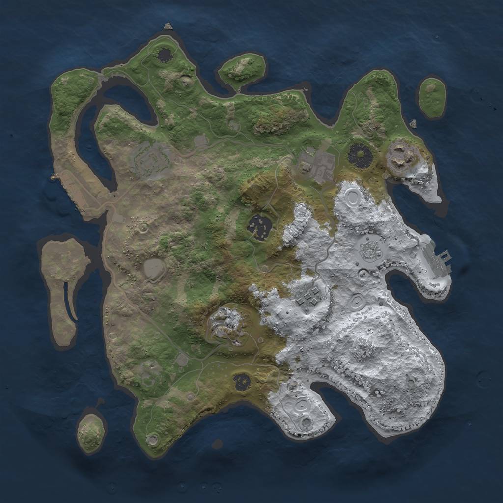 Rust Map: Procedural Map, Size: 3050, Seed: 4756913, 14 Monuments