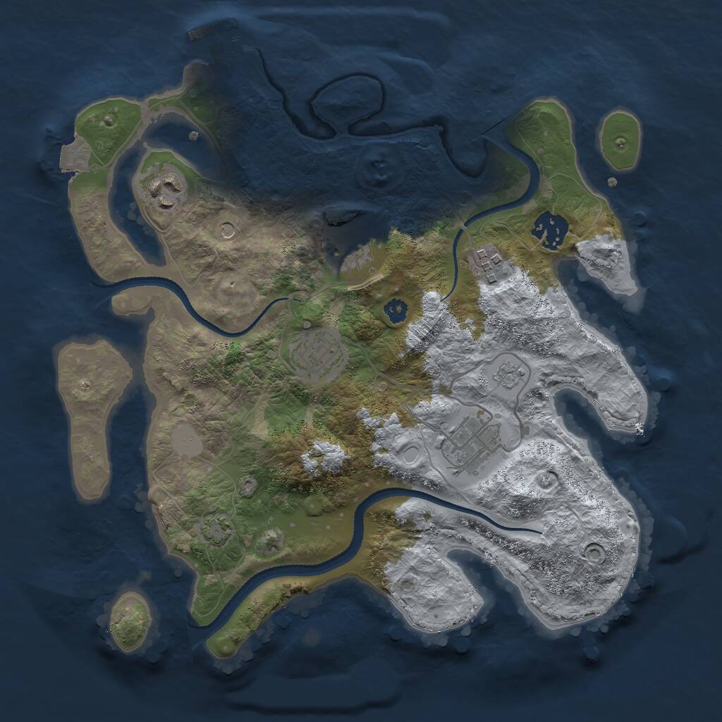 Rust Map: Procedural Map, Size: 3050, Seed: 4756913, 11 Monuments