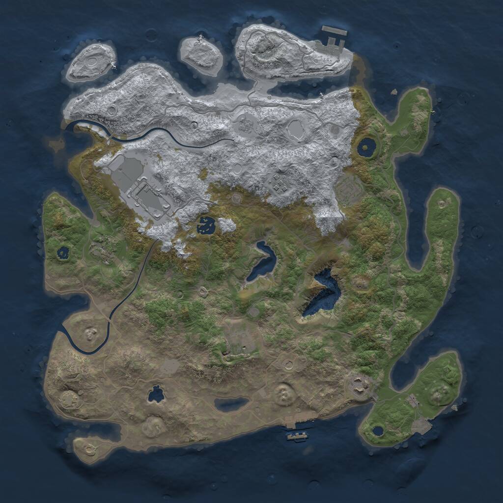 Rust Map: Procedural Map, Size: 4000, Seed: 11, 13 Monuments