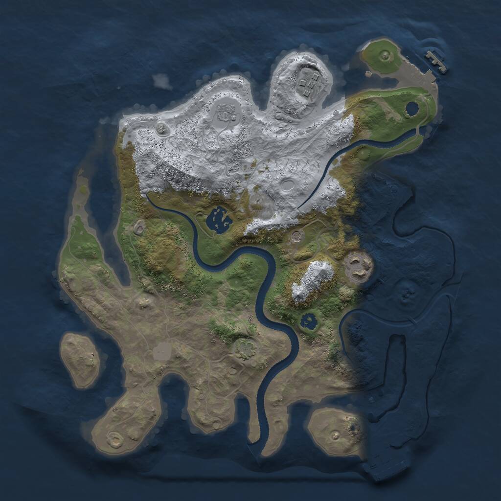 Rust Map: Procedural Map, Size: 3000, Seed: 15639850, 9 Monuments