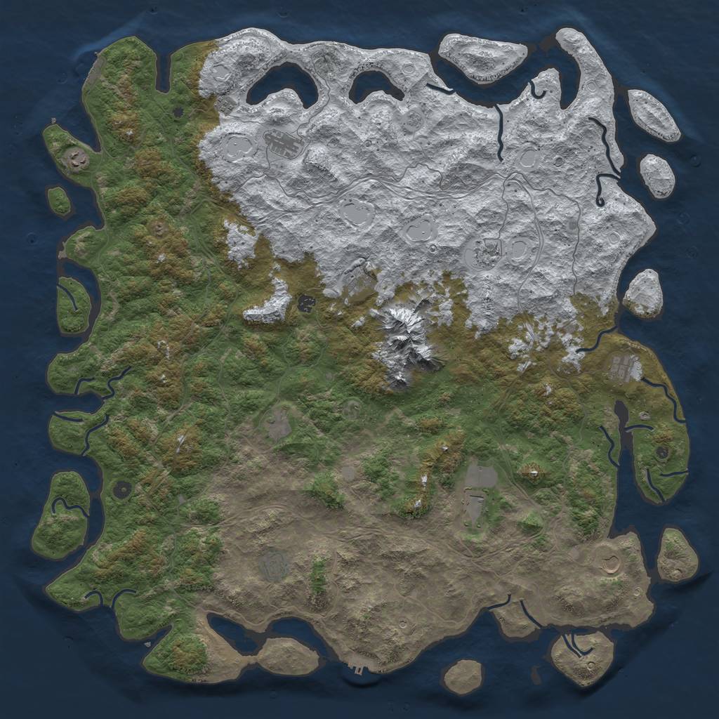 Rust Map: Procedural Map, Size: 6000, Seed: 1560, 20 Monuments