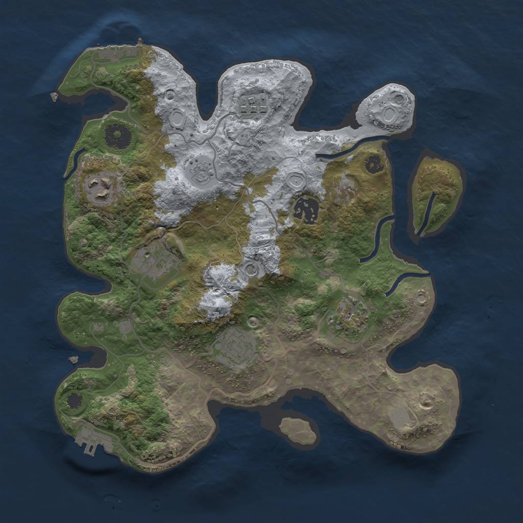 Rust Map: Procedural Map, Size: 3000, Seed: 63885, 15 Monuments