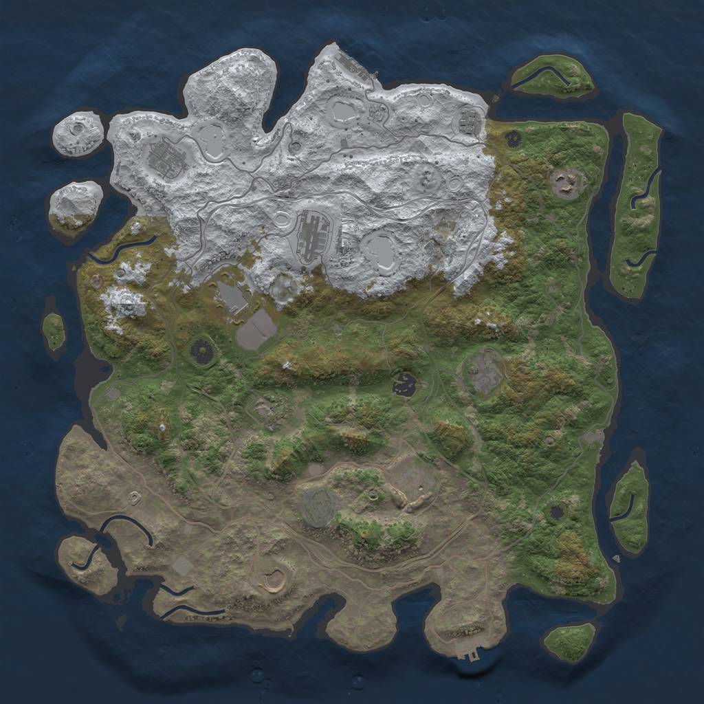Rust Map: Procedural Map, Size: 4500, Seed: 1003694, 20 Monuments