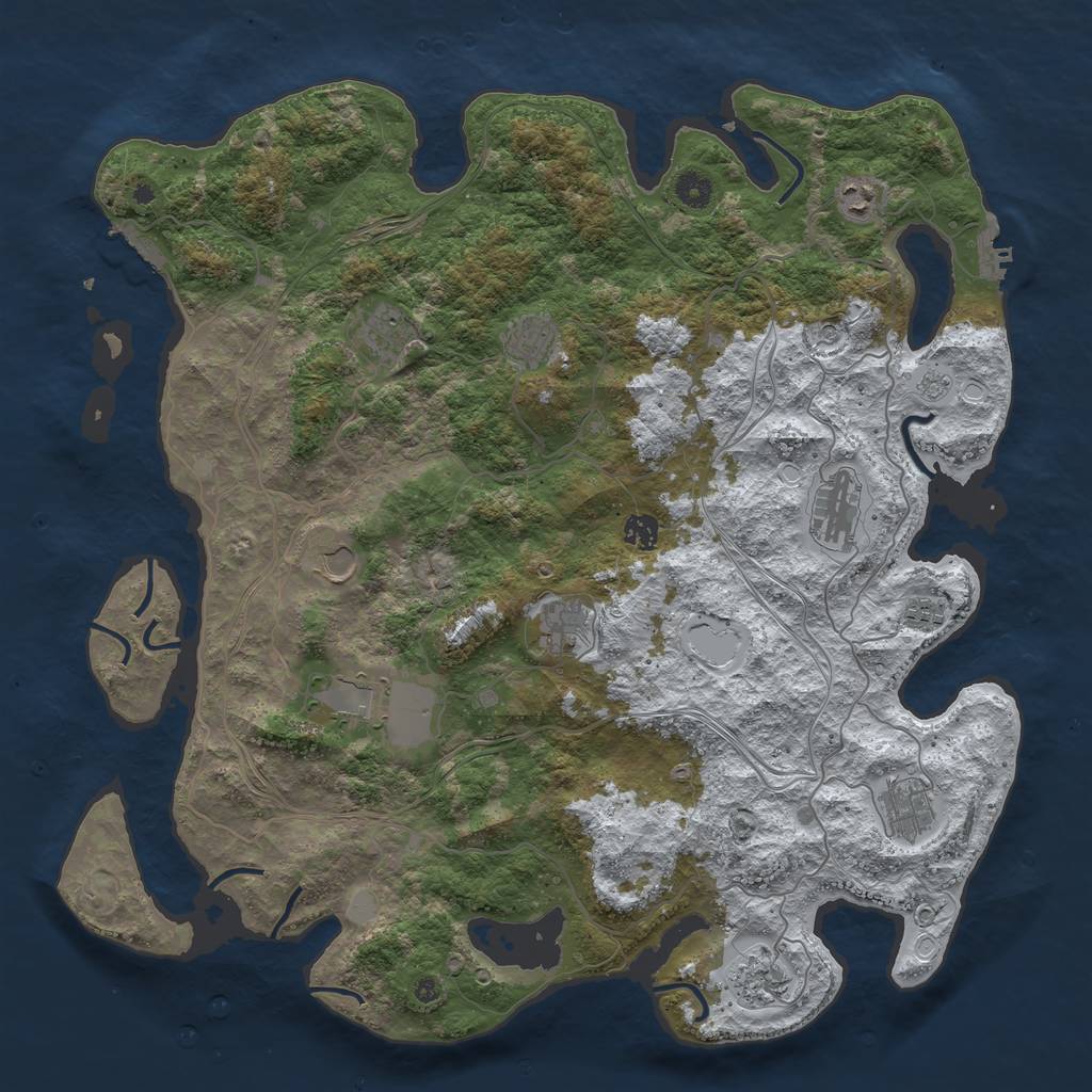 Rust Map: Procedural Map, Size: 4500, Seed: 2309910, 20 Monuments
