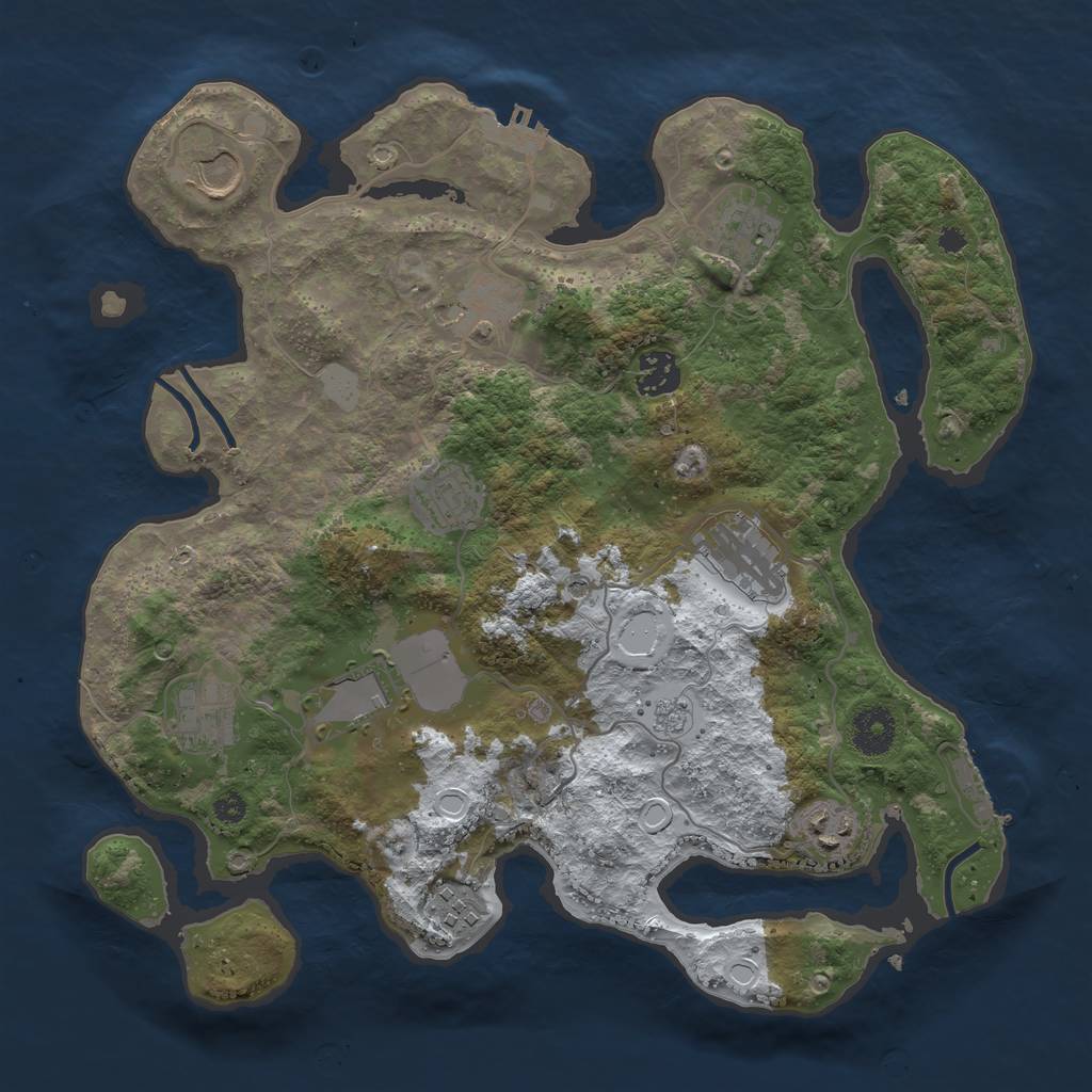 Rust Map: Procedural Map, Size: 3500, Seed: 891894, 19 Monuments