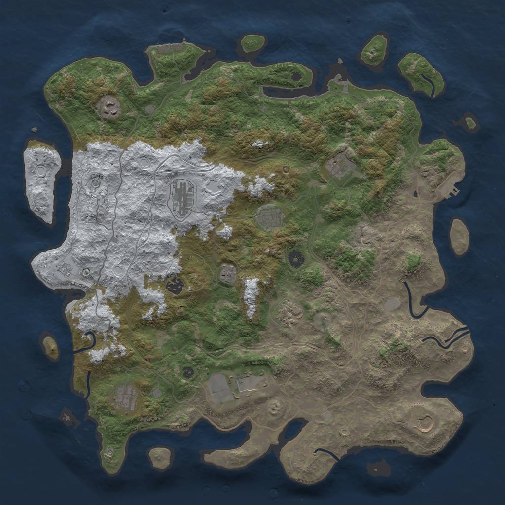 Rust Map: Procedural Map, Size: 4500, Seed: 4406019, 19 Monuments