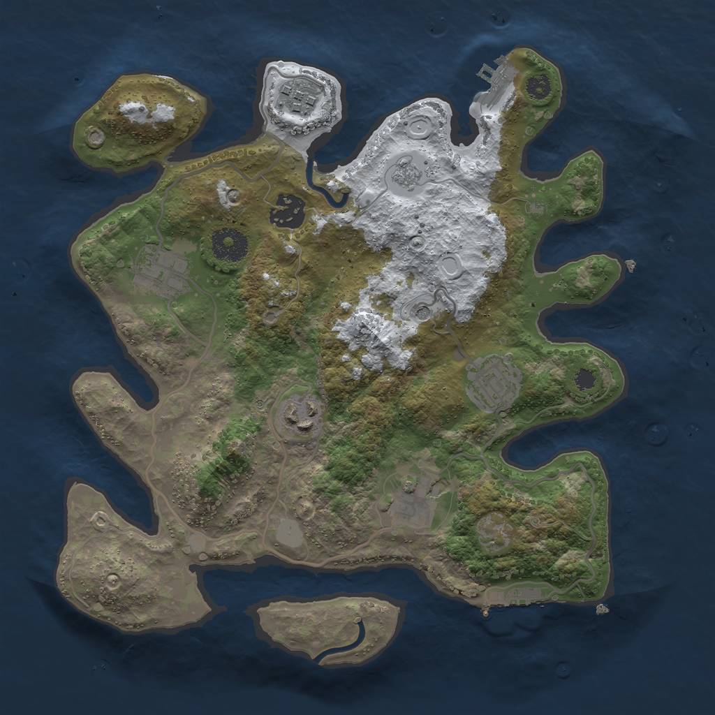 Rust Map: Procedural Map, Size: 3000, Seed: 1717744211, 15 Monuments