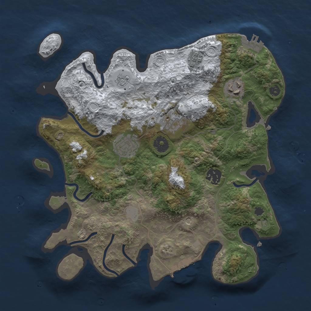 Rust Map: Procedural Map, Size: 3000, Seed: 12299, 14 Monuments