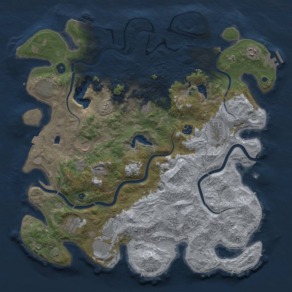 Rust Map: Procedural Map, Size: 4500, Seed: 312550, 16 Monuments