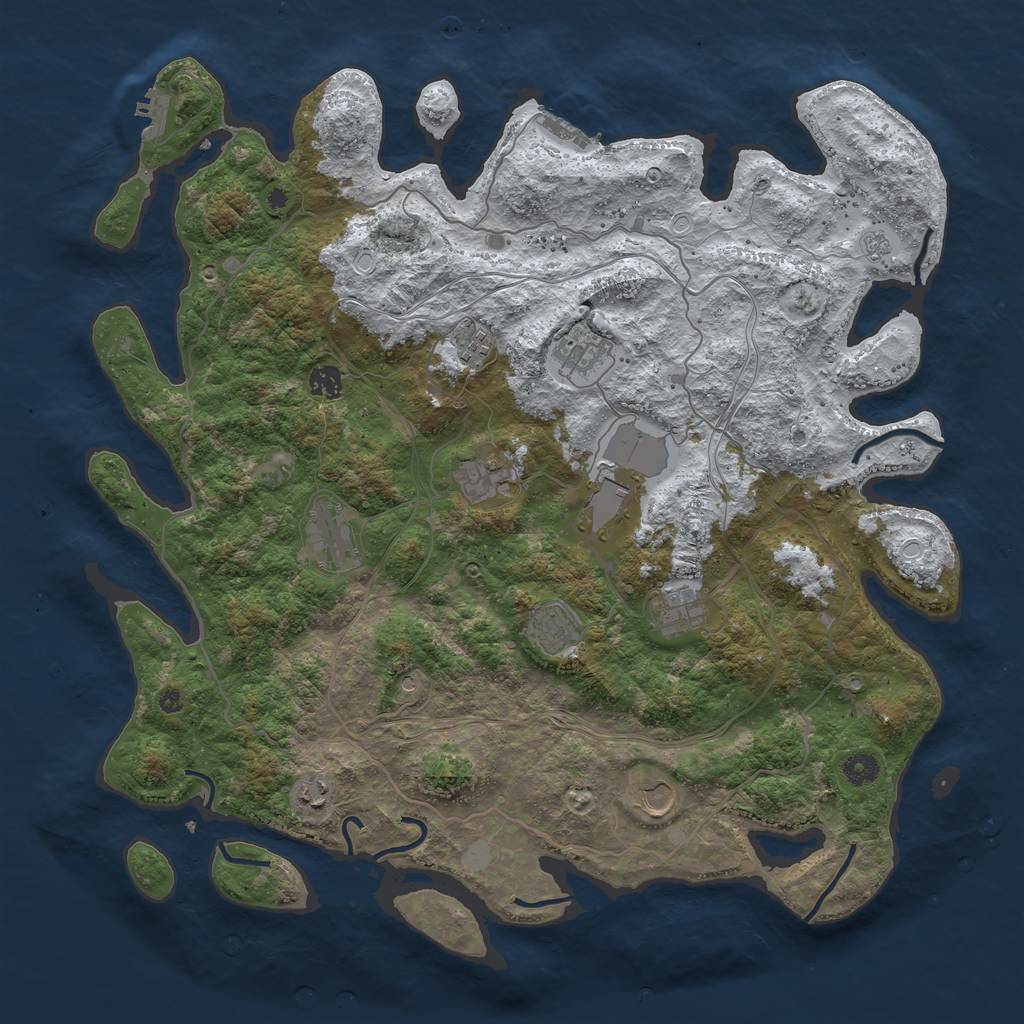 Rust Map: Procedural Map, Size: 4500, Seed: 2898842, 19 Monuments