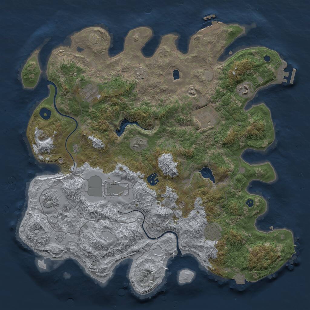 Rust Map: Procedural Map, Size: 4000, Seed: 7698, 14 Monuments