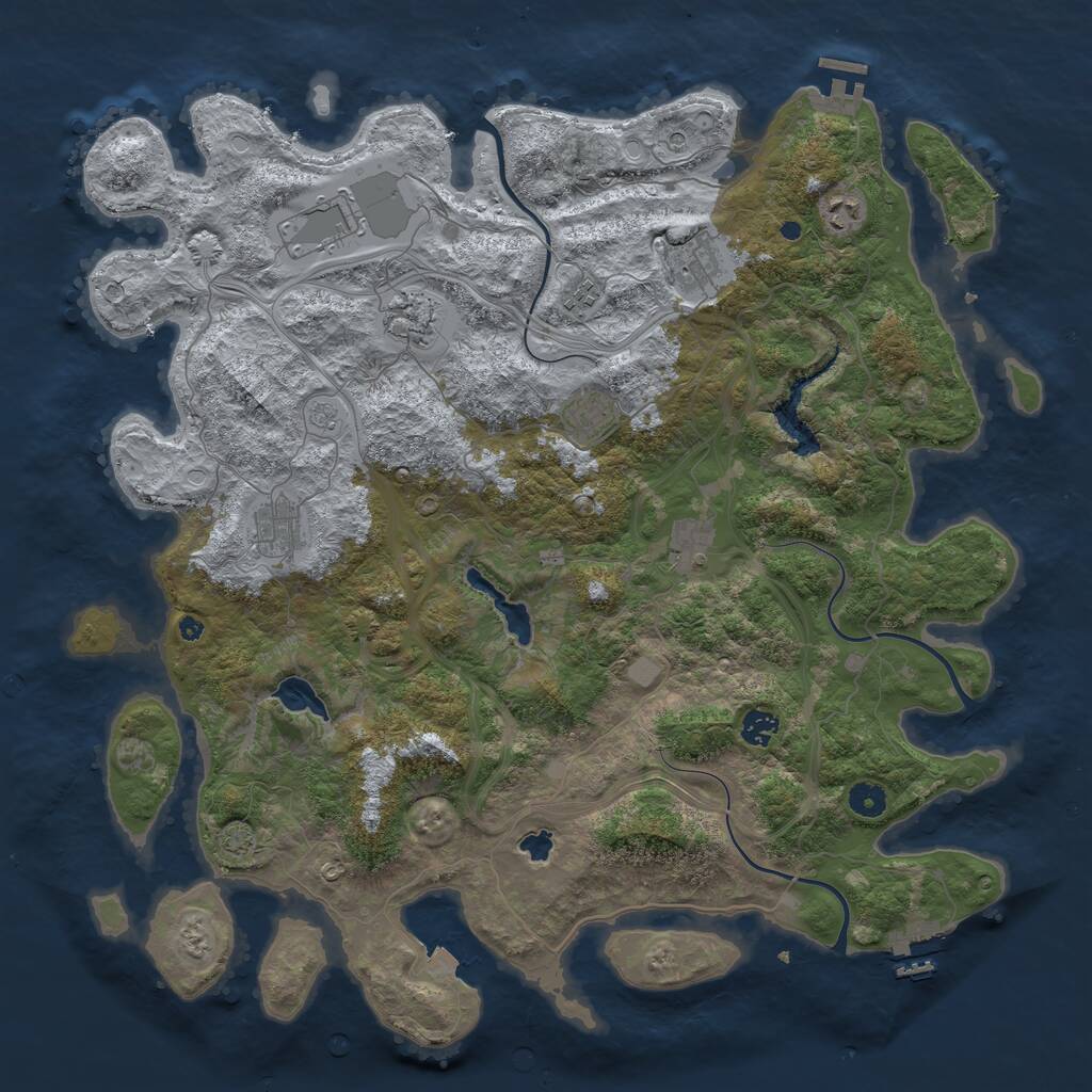 Rust Map: Procedural Map, Size: 4500, Seed: 547083, 15 Monuments