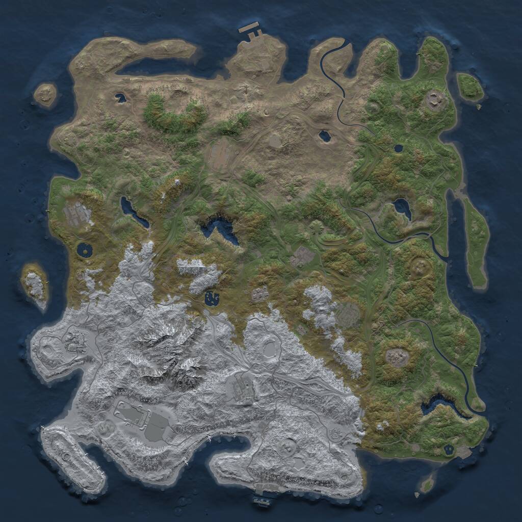 Rust Map: Procedural Map, Size: 5052, Seed: 2147483647, 16 Monuments