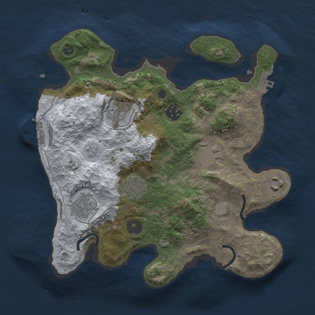 Rust Map: Procedural Map, Size: 3000, Seed: 1124123, 14 Monuments