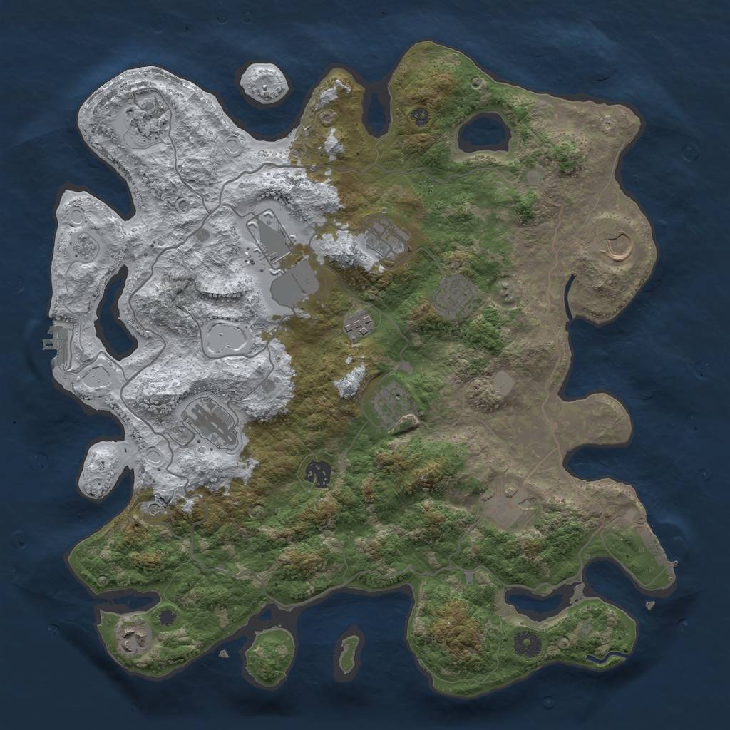 Rust Map: Procedural Map, Size: 4000, Seed: 183965153, 20 Monuments