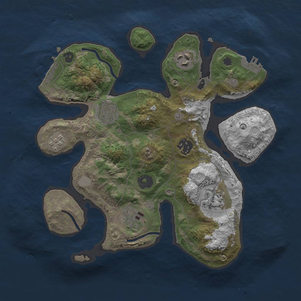 Rust Map: Procedural Map, Size: 3000, Seed: 293065168, 14 Monuments