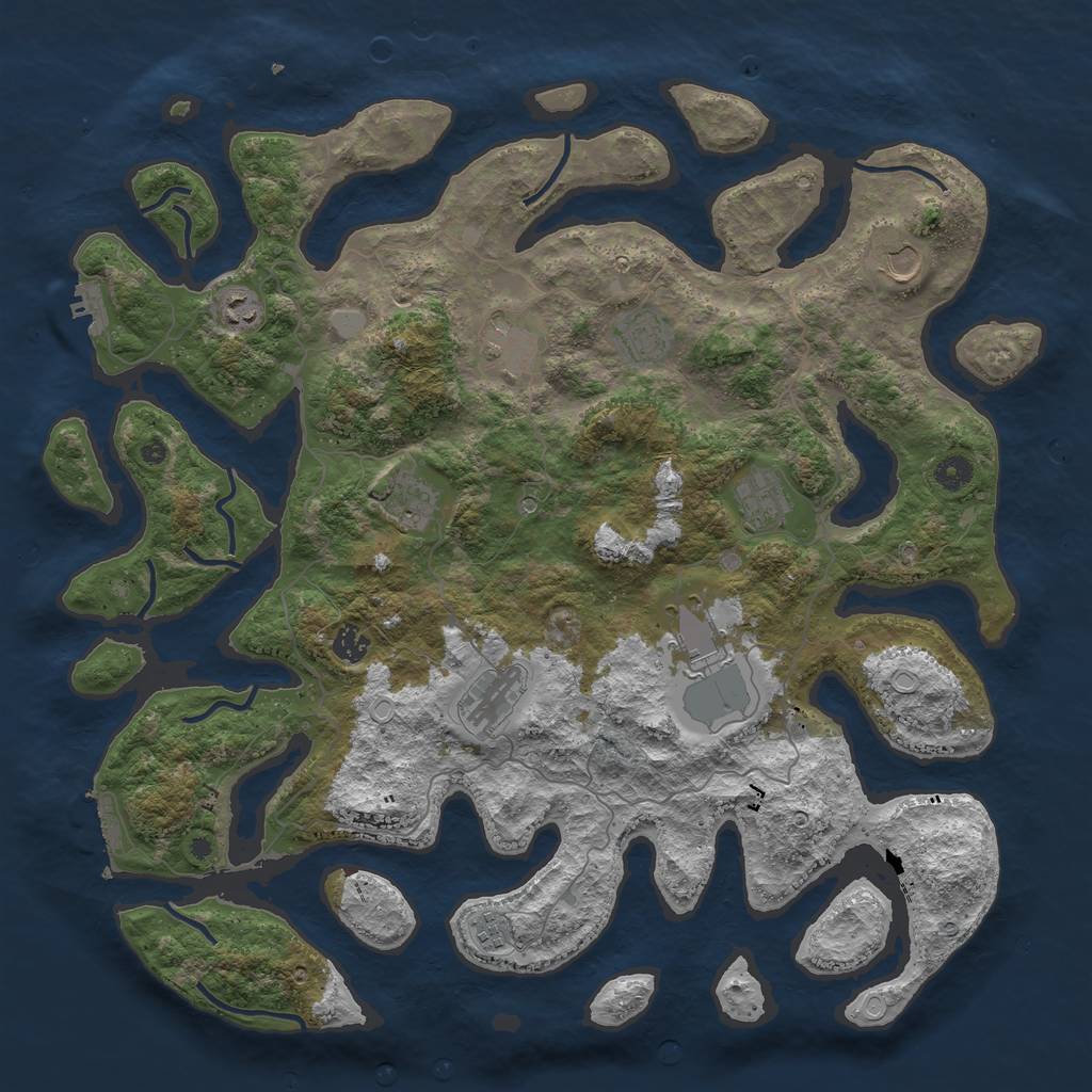 Rust Map: Procedural Map, Size: 4500, Seed: 1672122, 18 Monuments