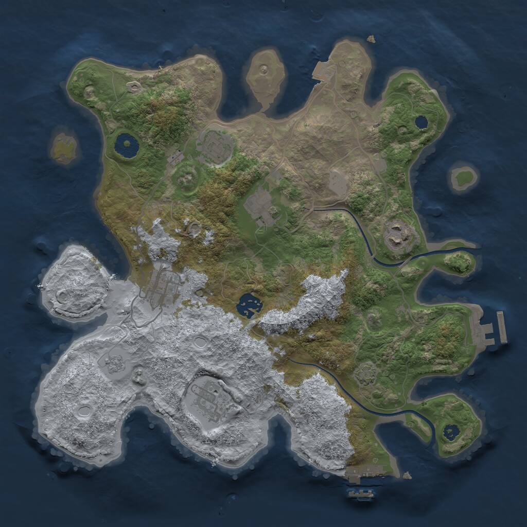 Rust Map: Procedural Map, Size: 3300, Seed: 310204813, 11 Monuments