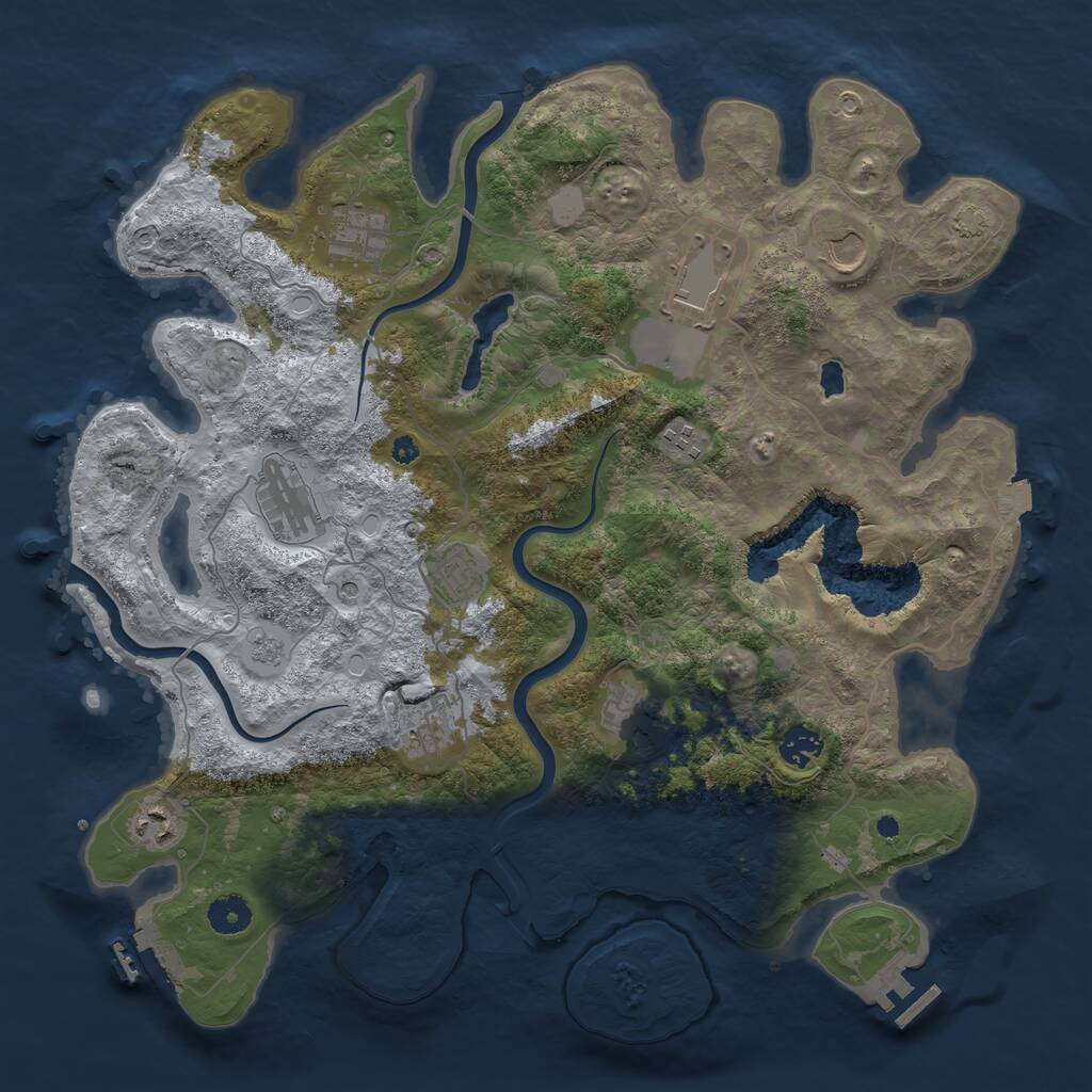Rust Map: Procedural Map, Size: 4000, Seed: 5228747, 16 Monuments