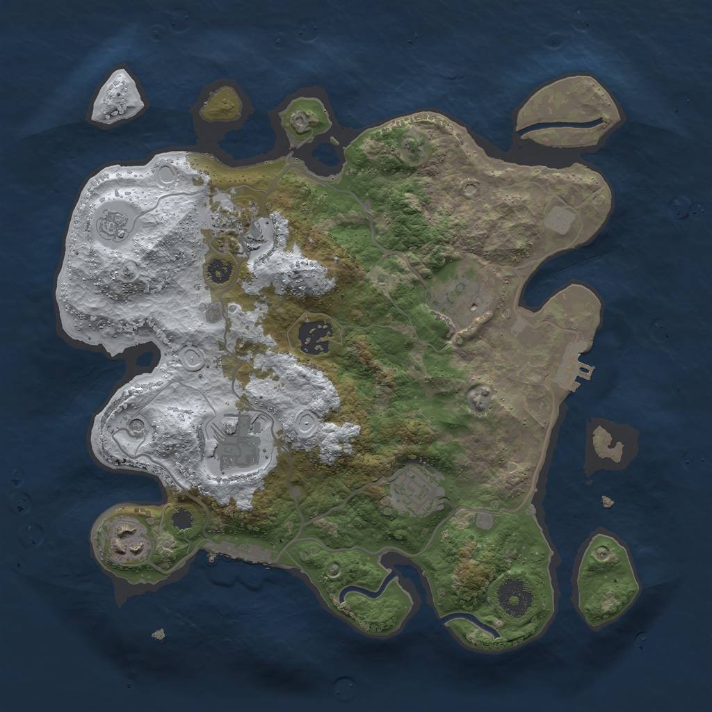 Rust Map: Procedural Map, Size: 3000, Seed: 1644048508, 15 Monuments