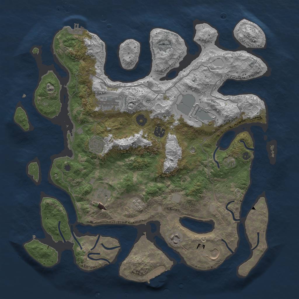 Rust Map: Procedural Map, Size: 4000, Seed: 480621089, 16 Monuments