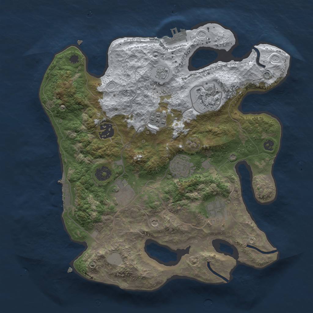 Rust Map: Procedural Map, Size: 3000, Seed: 1767274, 15 Monuments
