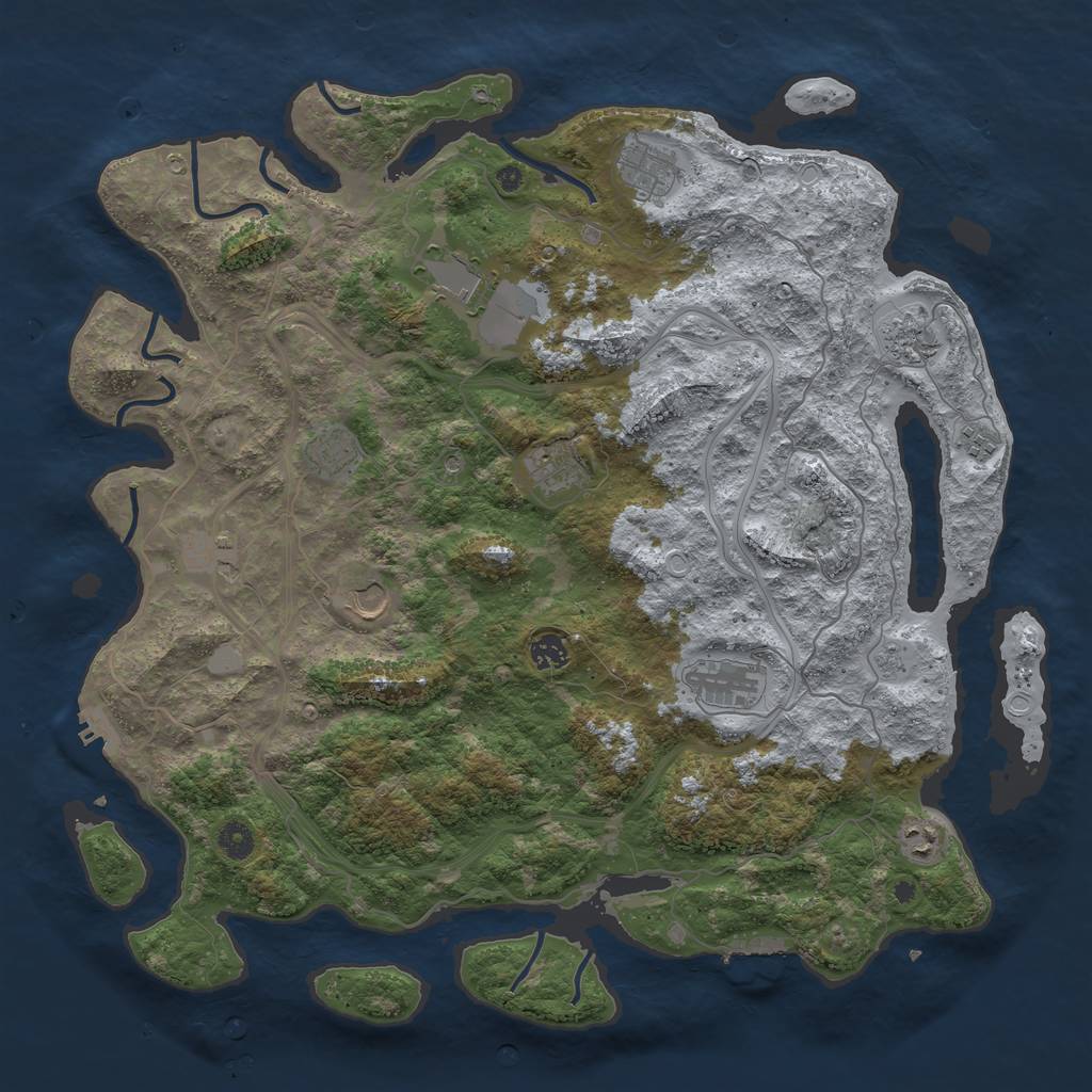Rust Map: Procedural Map, Size: 4500, Seed: 897585, 20 Monuments