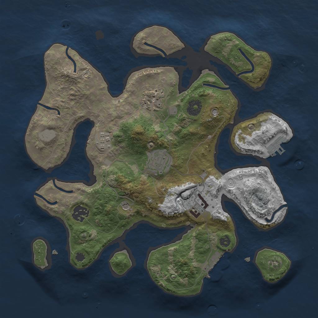 Rust Map: Procedural Map, Size: 3000, Seed: 2602, 13 Monuments