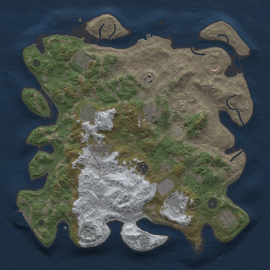 Rust Map: Procedural Map, Size: 4000, Seed: 4100012, 19 Monuments