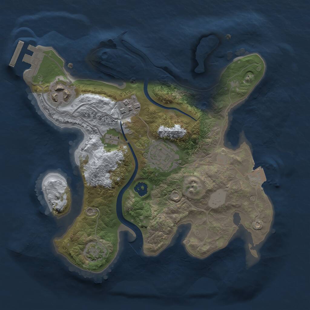 Rust Map: Procedural Map, Size: 2300, Seed: 130, 6 Monuments