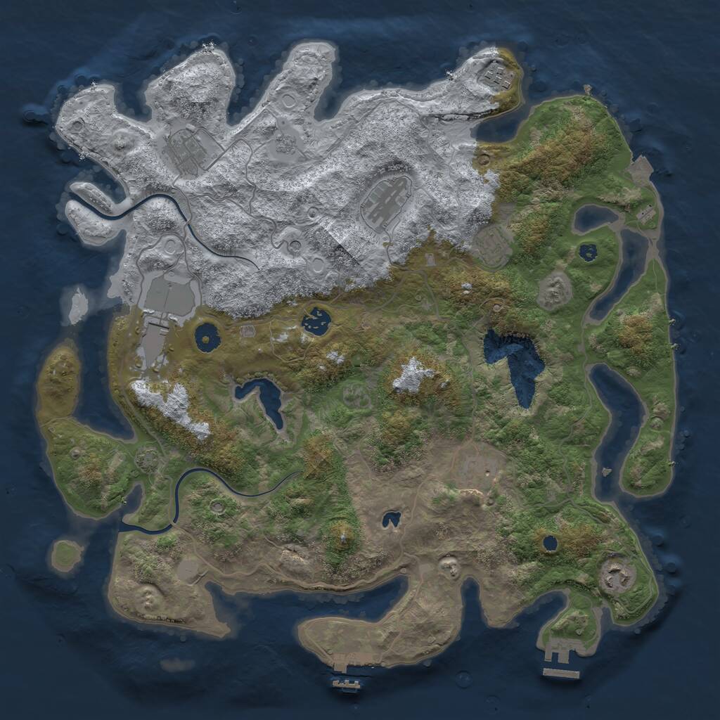 Rust Map: Procedural Map, Size: 4000, Seed: 56465168, 14 Monuments