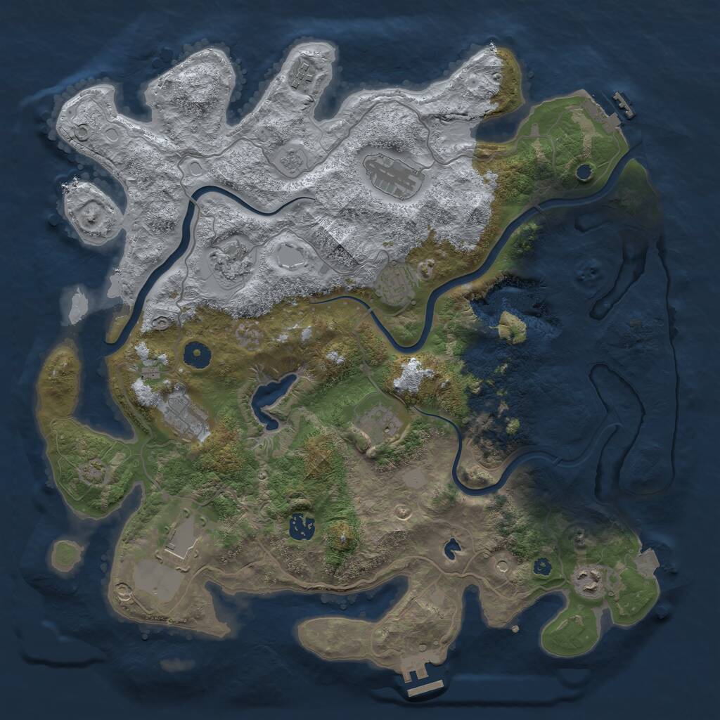 Rust Map: Procedural Map, Size: 4000, Seed: 56465168, 15 Monuments