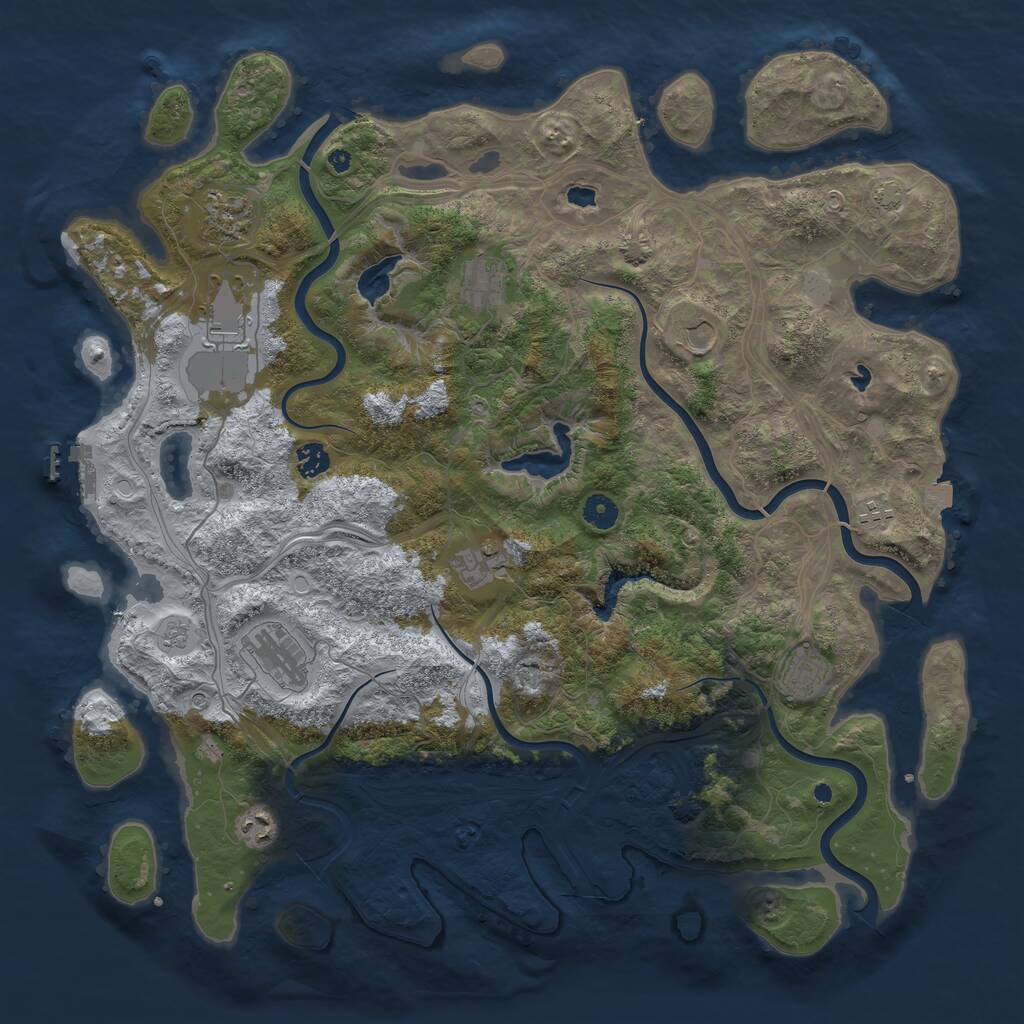 Rust Map: Procedural Map, Size: 4500, Seed: 5858606, 15 Monuments