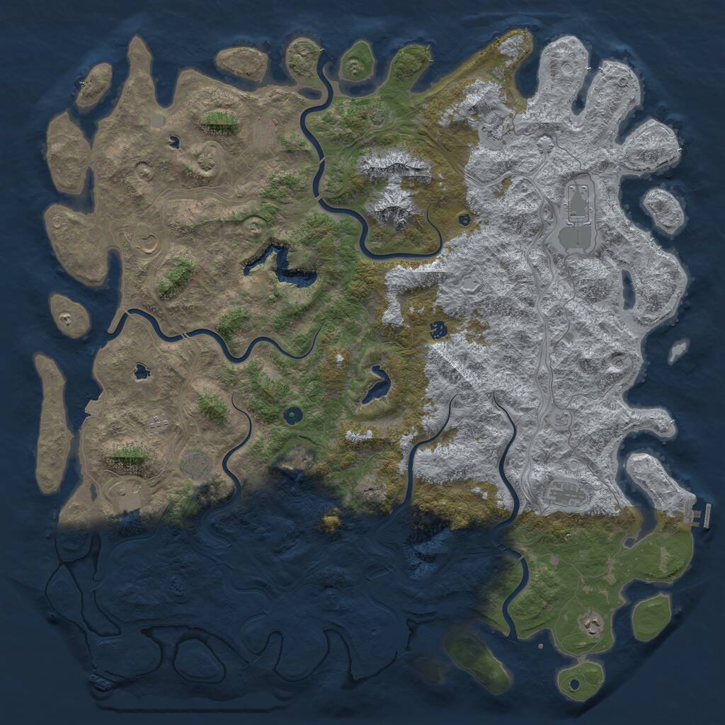Rust Map: Procedural Map, Size: 6000, Seed: 924687, 17 Monuments