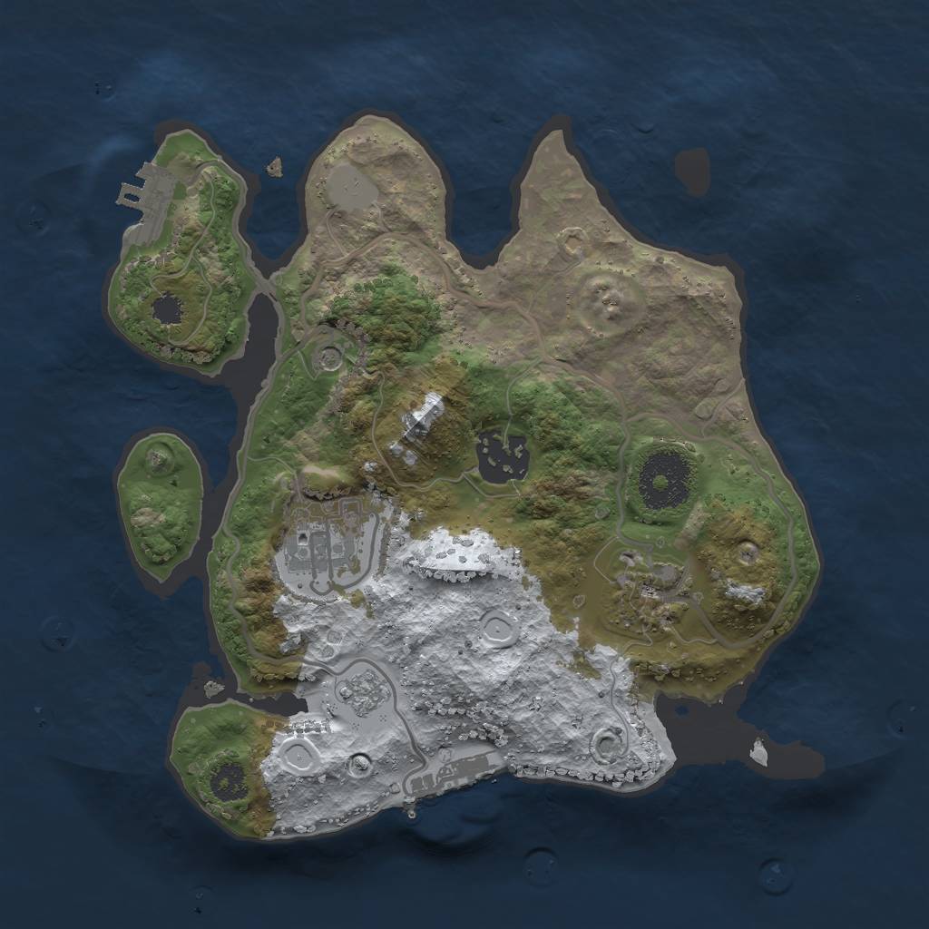 Rust Map: Procedural Map, Size: 2500, Seed: 1795845358, 12 Monuments