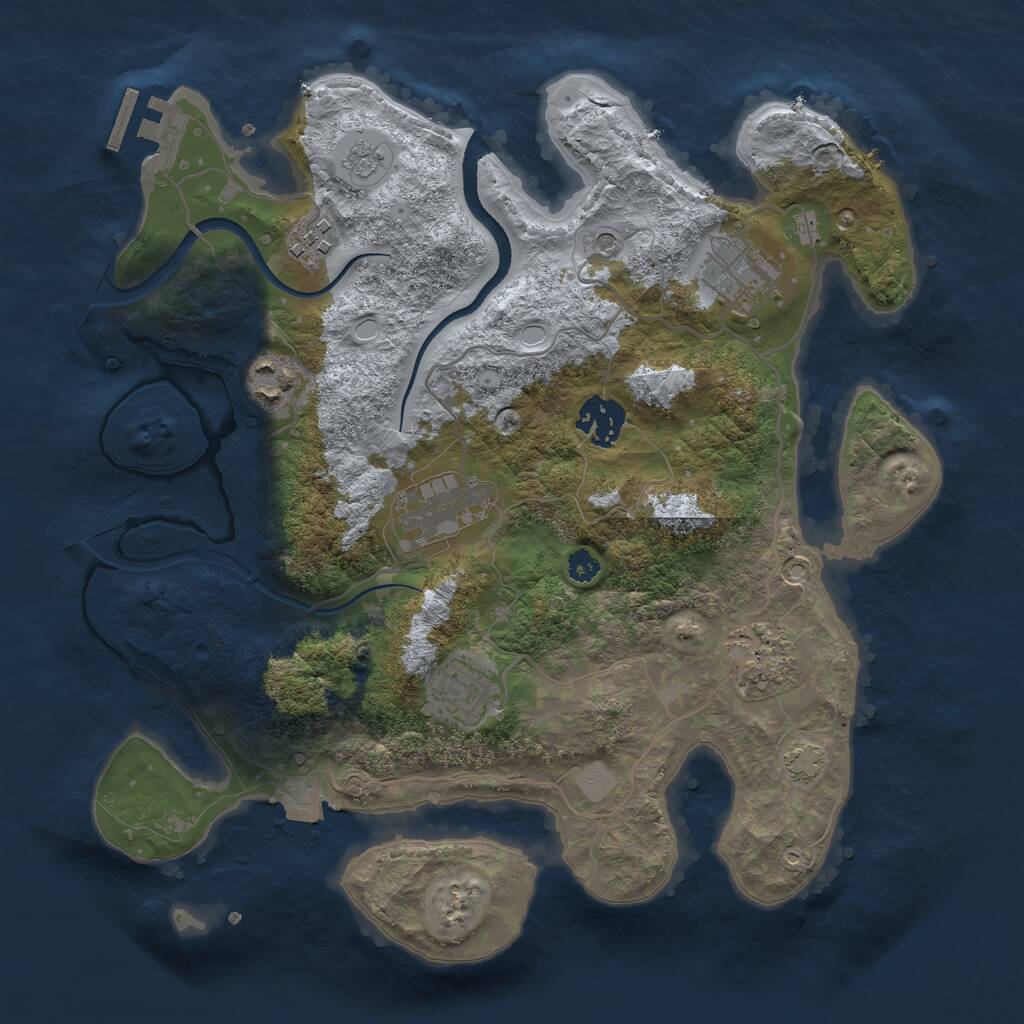 Rust Map: Procedural Map, Size: 3200, Seed: 167, 12 Monuments