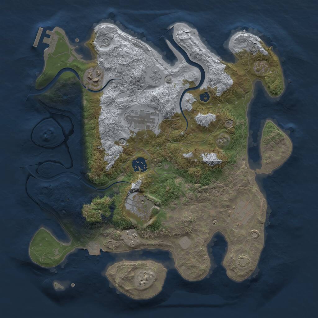 Rust Map: Procedural Map, Size: 3200, Seed: 167, 11 Monuments