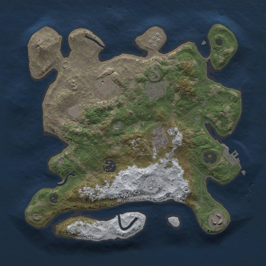 Rust Map: Procedural Map, Size: 3000, Seed: 568745, 14 Monuments