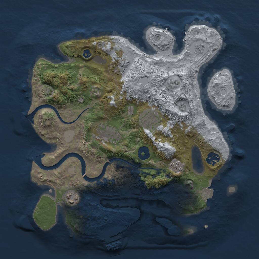 Rust Map: Procedural Map, Size: 3000, Seed: 514861115, 11 Monuments