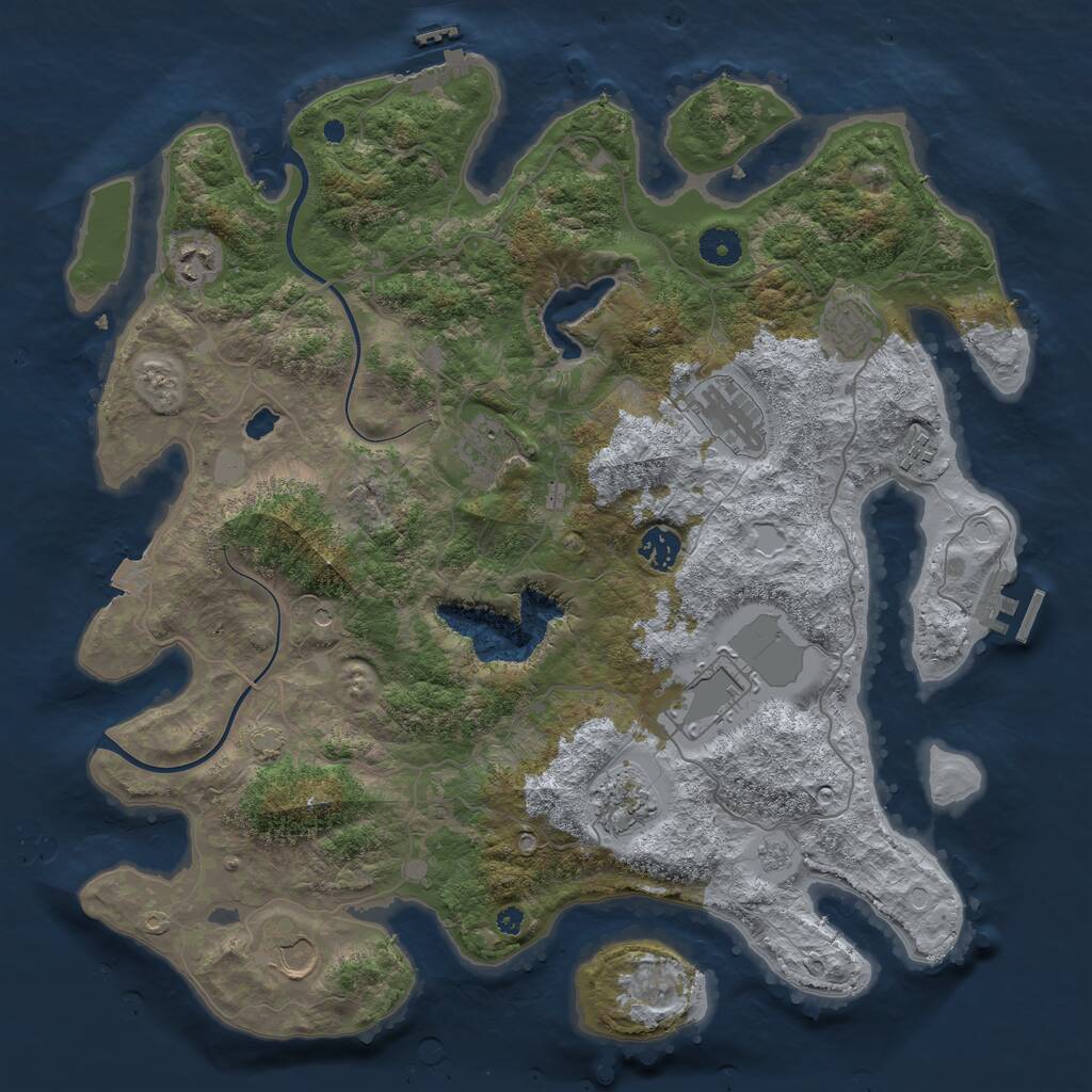 Rust Map: Procedural Map, Size: 4000, Seed: 1073, 15 Monuments