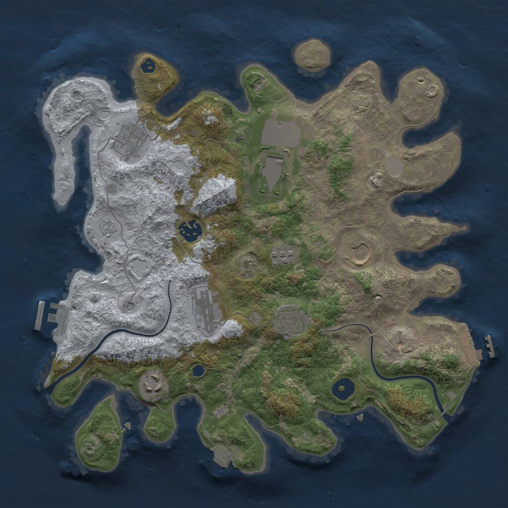 Rust Map: Procedural Map, Size: 3520, Seed: 863396, 14 Monuments