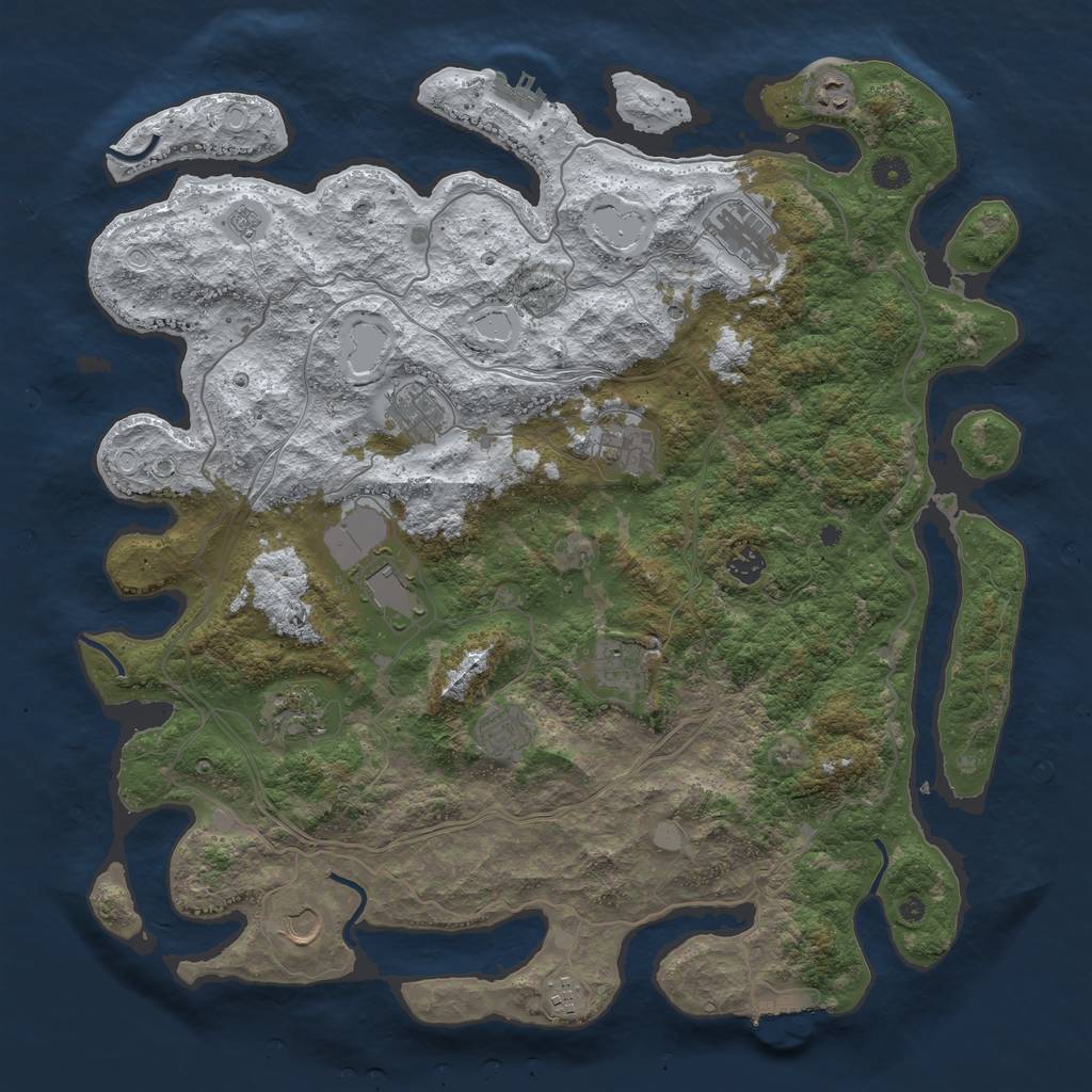 Rust Map: Procedural Map, Size: 4500, Seed: 145632, 20 Monuments