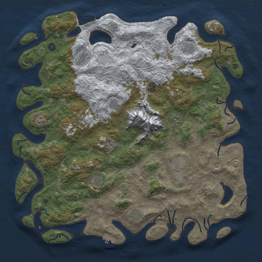 Rust Map: Procedural Map, Size: 5000, Seed: 10825, 20 Monuments