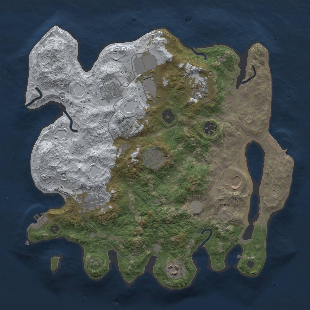 Rust Map: Procedural Map, Size: 3550, Seed: 29909, 18 Monuments