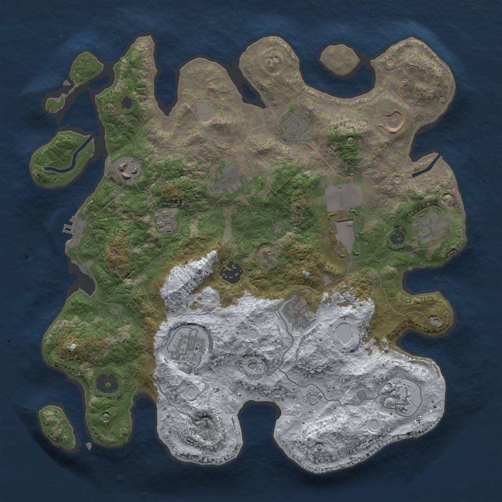 Rust Map: Procedural Map, Size: 3550, Seed: 12432, 19 Monuments